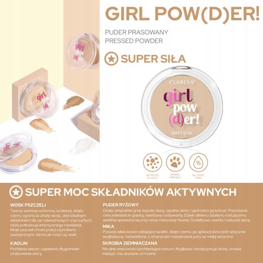 Claresa Lisovaný púder Girl Powder 00 Transparent 12g