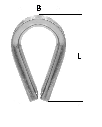 Oceľový náprstok na laná 12 mm, pozinkovaný, 1 ks