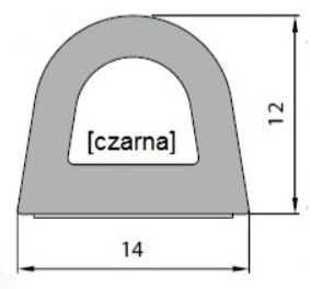 Čierne samolepiace tesnenie, typ DP 14x12mm