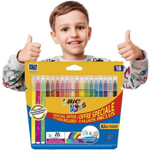 Markers Kids Kid Couleur Box 14+4ks Bic