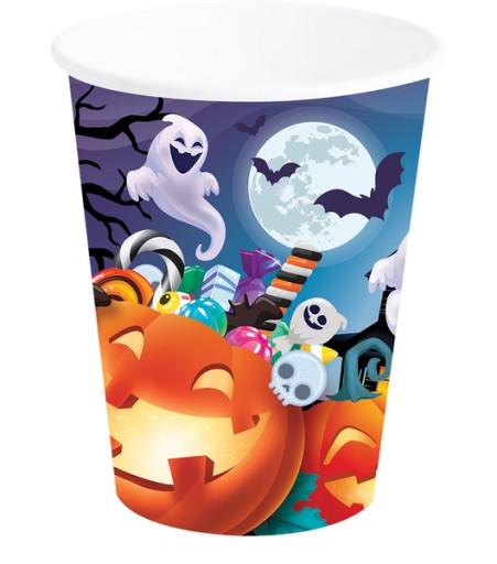 HALLOWEEN PAPIEROVÉ POHÁRKY HAPPY HALLOWEEN TEKVIČNÍK 240ML 6 KS.