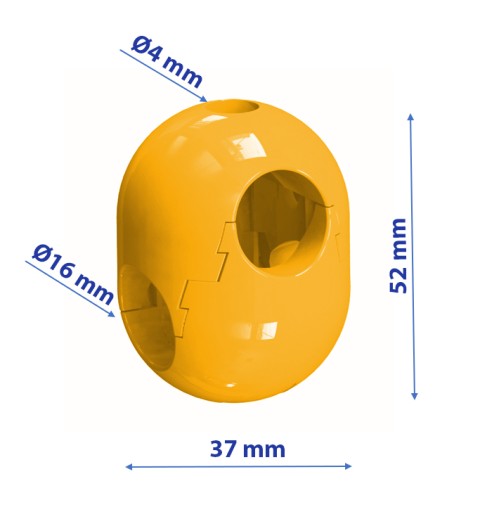 SUN - ZÁPADKOVÁ KRÍŽOVÁ SPOJKA PRE LANÁ 16mm ŽLTÁ 1 ks