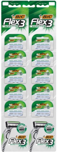 RAZORS SHARVER BIC SENSITIVE 3 FLEX SHARVER 1 ks. 3 ČEPELE