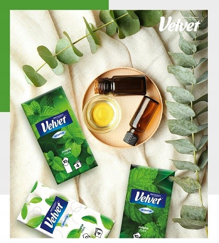 Hygienické obrúsky s vôňou zamatu 4 vrstvy 10 x 10 kusov