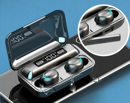 BLUETOOTH 5.1 BEZDRÔTOVÉ SLÚCHADLÁ POWERBANK ŠPORTOVÝ MIKROfón do uší