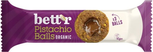 BIO PISTÁCIE Guľôčky OVOCNÝ snack s PISTÁCIOVOU náplňou Vegan 45g