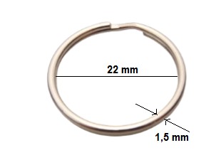 Špirálový kovový prsteň 22 / 1,5 mm striebro 100 ks