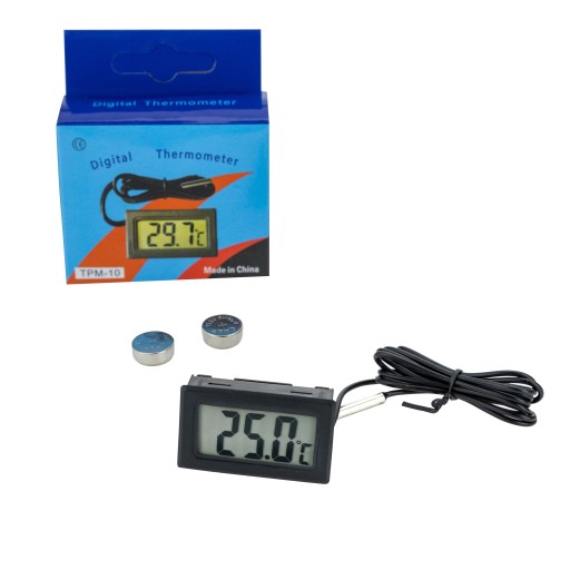 Elektronický LCD izbový teplomer so sondou