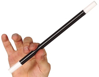 Kúzelník Iluzionista Čarodejníkov WAND Čiernobiele kúzla svätého Ondreja 27 cm