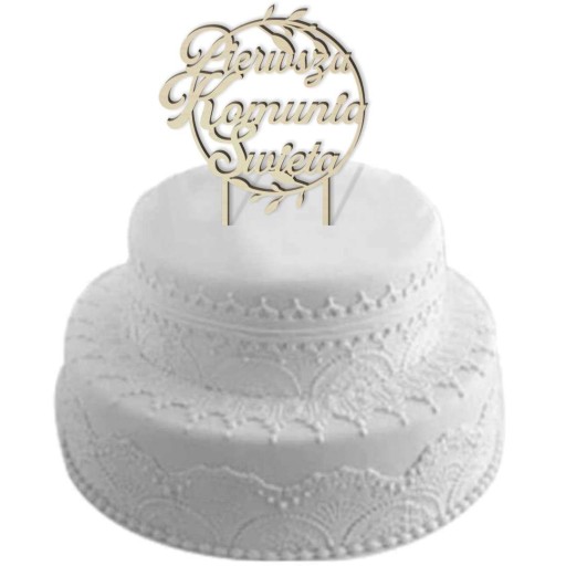 TOPPER TORTA dekorácia drevo SVÄTÉ PRIJÍMANIE CIRCLE