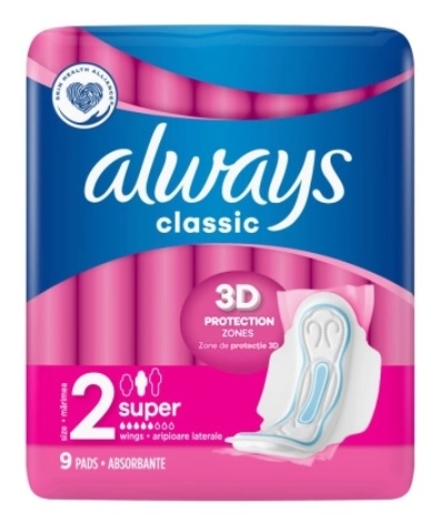 VŽDY hygienické vložky s 3D krídelkami