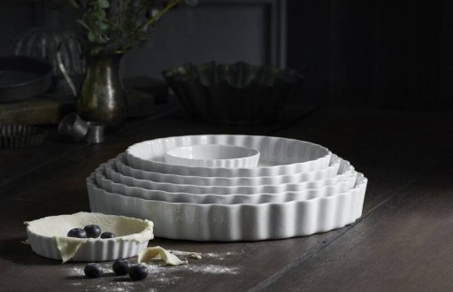 Forma na pečenie koláčov na koláče na koláče quiche, keramická, 11,5 cm, biela