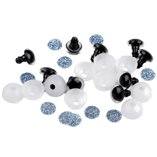 GLITTER BLUE MASKOT EYES 12 mm