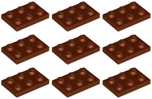 LEGO 3021 TANIER 2x3 hnedá NOVINKA (10g) 9 ks