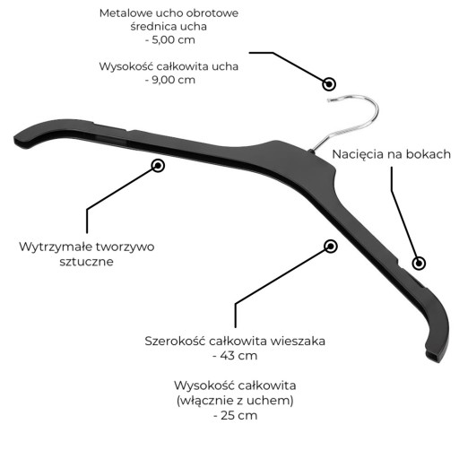 Vešiak - 10 ks prémiové 43 cm univerzálne závesné vešiaky