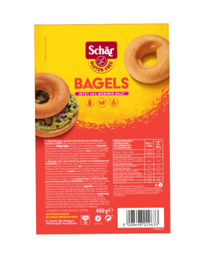 Schar bezlepkové bagely 400g (4 ks) Schar