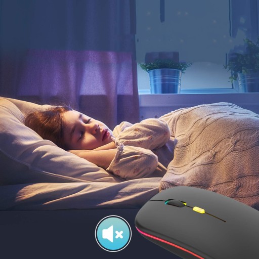 BEZDRÔTOVÁ LED BLUETOOTH MYŠ PRE PRENOSNÝ POČÍTAČ TV TICHÁ ČIERNA