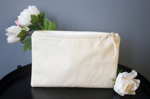 EKO bavlnená cestovná kozmetická taštička 25x16cm 220g s vrecúškom na zips