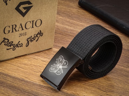 Dámsky čierny motýľový opasok pre nohavičky Gracio, spona BLACK motýľ
