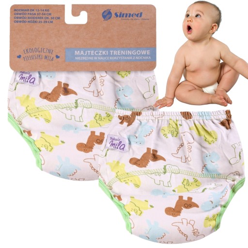 Nohavičky Tréningové plienky XL 14-17kg BAVLNA 100% DINO