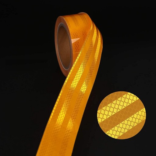 ŽLTÁ REFLEXNÁ PÁSKA SAMOLEPIACA FÓLIA 5CM
