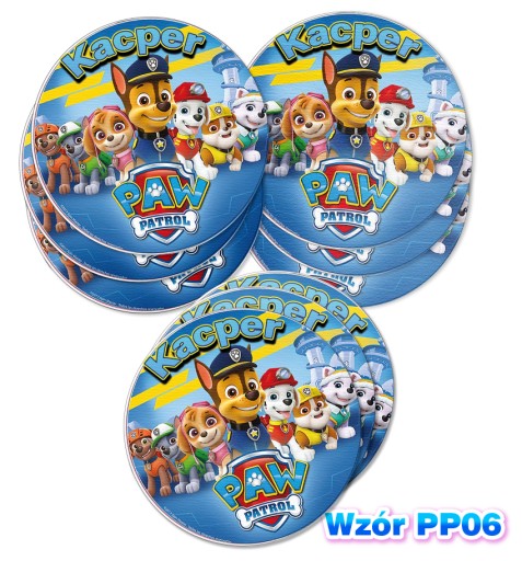 12ks Nálepky s názvom Paw Patrol 6,5cm