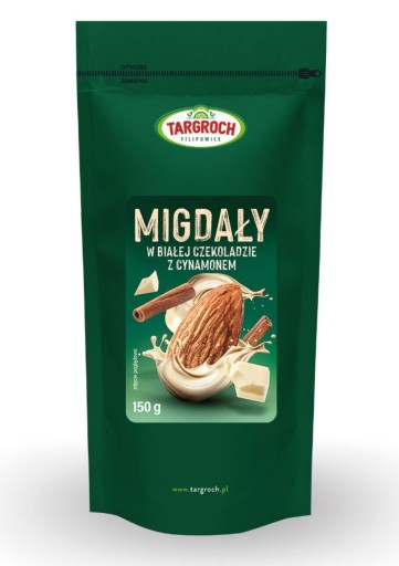 Mandle obalené v bielej čokoláde so škoricou 150g Targroch