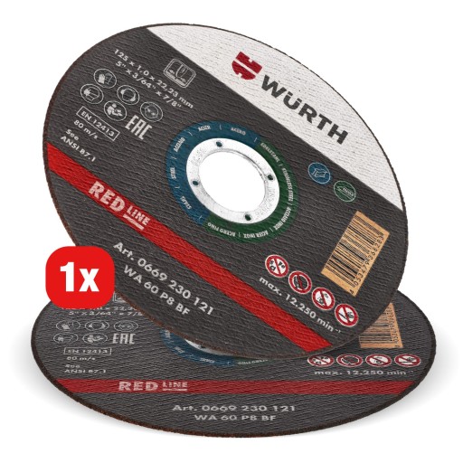 Kotúč na rezanie kovu 125x1 mm Kotúče z oceľovej rúry STRONG RED LINE WURTH 1ks
