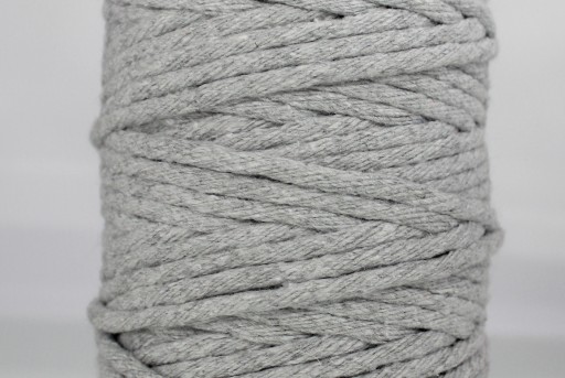 PRÍRODNE SIVÁ ZAKRÚČENÁ BAVLNENÁ Šnúrka, HRUBÁ, 50 m, 5 mm