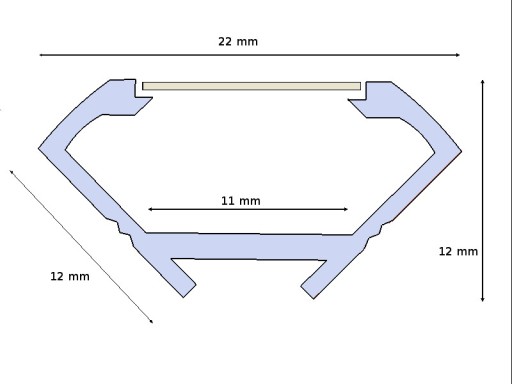 ČIERNY ROHOVÝ PVC PROFIL na 1m LED pásy + LAMPA