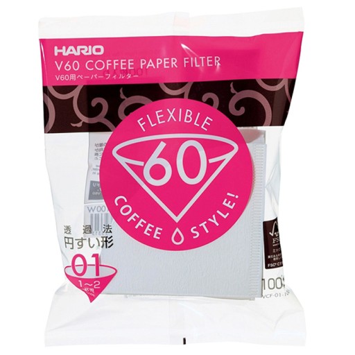 HARIO BIELE PAPIEROVÉ FILTRE PRE ODKAPÁVANIE V60-01 100 ks
