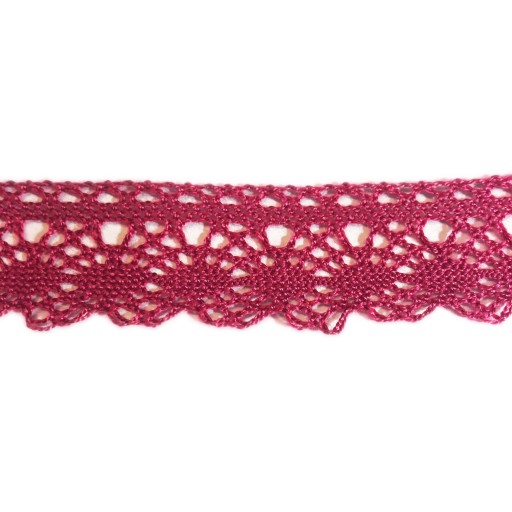 AKRYLÁTOVÁ ČIPKA AKO BAVLNA 37 MM FUCHSIA