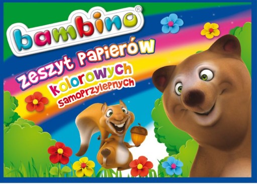 Samolepiaci papierový zápisník Bambino A4, 8 farieb.