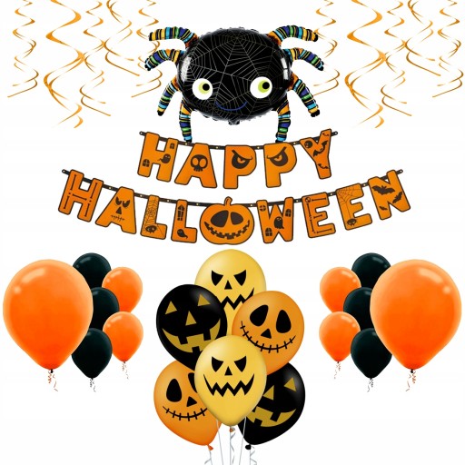 Halloweensky fóliový balón SPIDER - 89cm