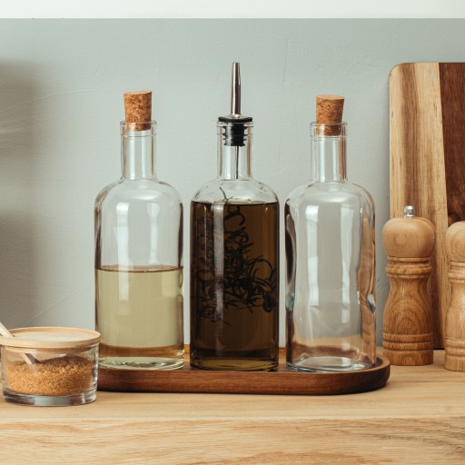 Dávkovač oleja a octu, fľaša s dávkovačom olivového oleja a uzáverom, 700 ml