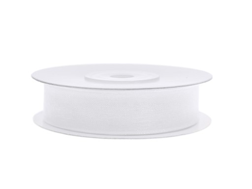 Biela šifónová stuha 12mm - 25 metrov