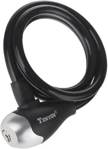ZÁMOK BIKE LOCK 1200x10 MM TONYON KÁBLOVÝ KĽÚČ ČIERNA