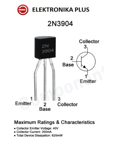 TRANSISTOR 2N3904 NPN 200mA 40V 625mW TO92