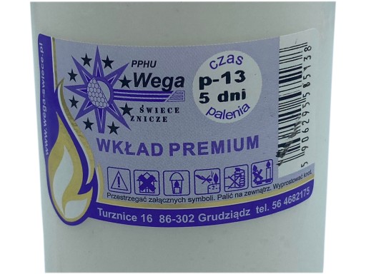 Vložka do sviečky WEGA PREMIUM - 5 dní P-13 ZDARMA