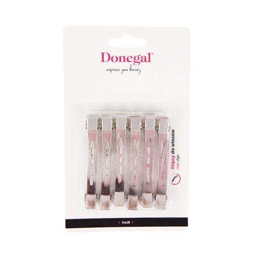 Donegal Kovové sponky na oddelenie prameňov vlasov, dĺžka 7 cm, 12 kusov