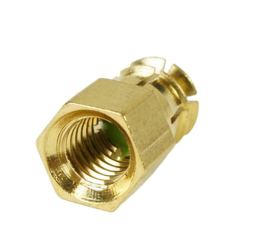 Nábytková objímka 10x M6 x 15 mm, mosadz, s rozpínacou guľou, drevená vložka