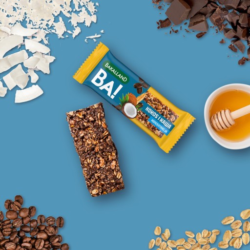 Bakalland Ba kokosová a kávová cereálna tyčinka! 6x35g raňajková tyčinka