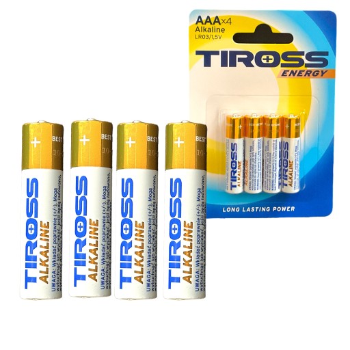 Alkalická batéria Tiross AAA (R3) 4 ks.