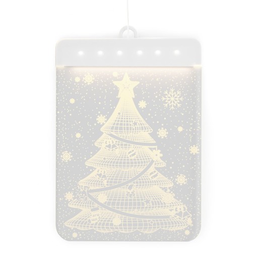 Vitrážový vianočný stromček LED vianočné ozdoby na okno 15,5cm