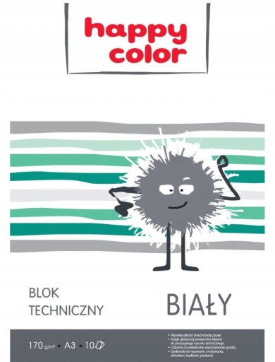 HAPPY FARBA BIELY PAPIEROVÝ BLOK A3 TECHNICKÝ BLOK