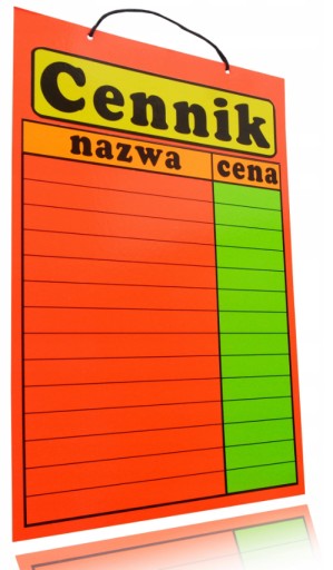 LAMINOVANÁ CENNÍK A3 FAREBNÝ CENNÍK