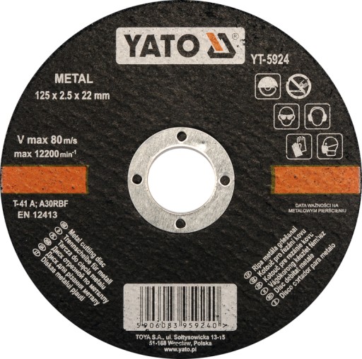 Kovový rezací kotúč 125x2,5x22 mm YT-5924 YATO