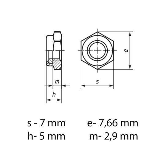 Matica z nehrdzavejúcej ocele A2 DIN 985 M4 - 25 kusov