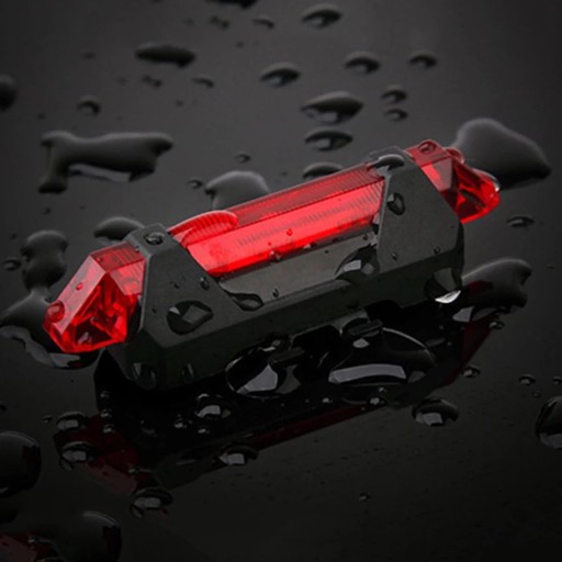 ZADNÁ BICYKLOVÁ LAMPA LED USB BATÉRIA SO ZADNÝM DRŽIAKOM ČIERNA ZD41A