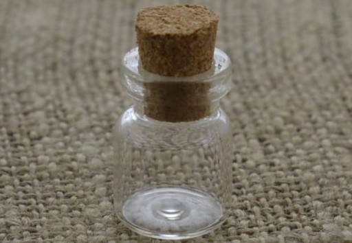 Sklenená liekovka fľaša 18*13mm so zátkou, 2 ks